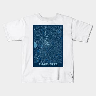 Charlotte - North Carolina Peace City Map Kids T-Shirt